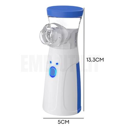 Imagem de Inalador Nebulizador Silencioso Portátil com 2 Máscaras P/ Adulto Criança Tosse USB Recarregável