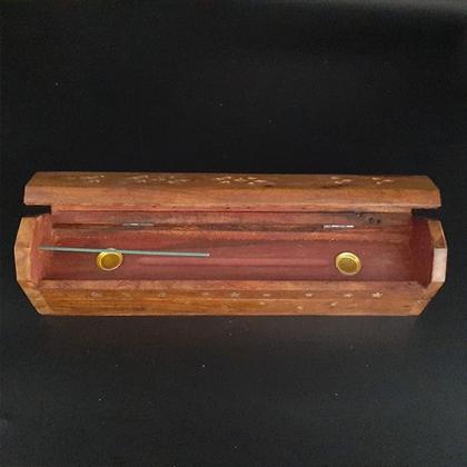 Imagem de Incensário Box Triplo Madeira Machetado Grande