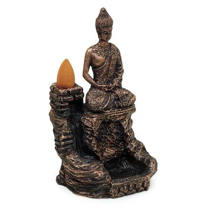 Imagem de Incensário Buda Rocha Cascata Fumaça Invertida + 5 Incensos