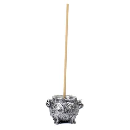 Imagem de Incensário Caldeirão Morcego Cinza 5 Cm Em Resina