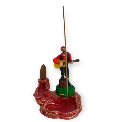 Imagem de Incensario cascata Cigano vermelho 13 cm em resina