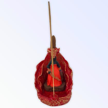 Imagem de Incensario cascata Folha Iansa 12 cm vermelho em resina