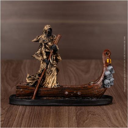 Imagem de Incensário Cascata Mitologia Grega Caronte Barqueiro das Almas em Resina