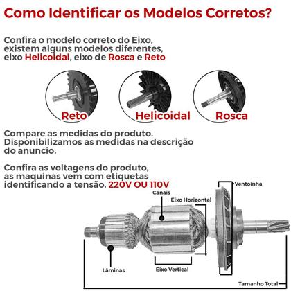 Imagem de Induzido Rotor Compatível Serra Circular Profissional Elétrica Bosch 1573 / GKS 7 1/4 220v