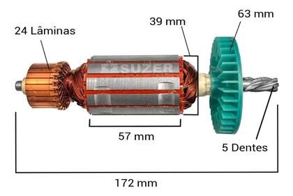 Imagem de Induzido Rotor p/ Serra Circular Bosch 1548 / GKS 7 1/4 220v