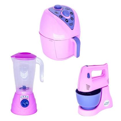 Imagem de Infantil Kit Menina Mercadinho Air Fryer Comidinhas 35 Peças