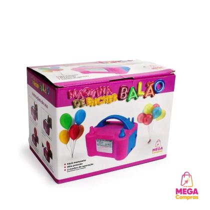 Imagem de Inflador de Balão Encher Bexiga Compressor Bomba Elétrica 2 Bicos Mega Compras 110v