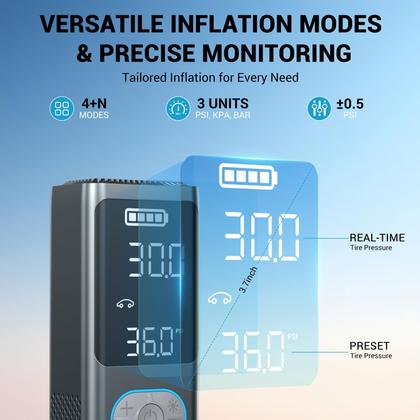 Imagem de Inflador de pneus AVAPOW AP18 Compressor de ar portátil 150 PSI