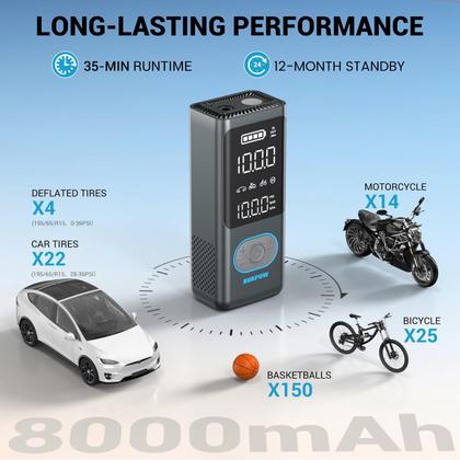 Imagem de Inflador de pneus AVAPOW AP18 Compressor de ar portátil 150 PSI