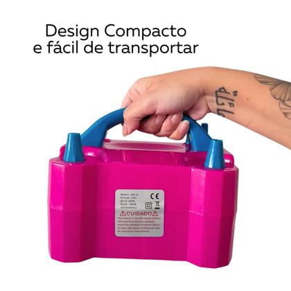 Imagem de Inflador Elétrico 2 Bicos Balão Bexiga Compressor 220v