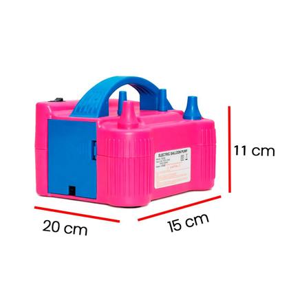 Imagem de Inflador Elétrico de Balões e Bexigas 220V 600W Rosa Portátil com 2 Bicos