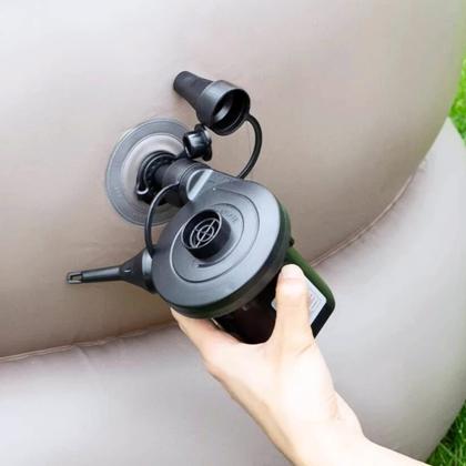 Imagem de Inflador Elétrico Triplo Pneumática Bivolt Infla Desinfla Bomba de Ar Portátil Colchão Bóia Piscina Inflável Verão Praia