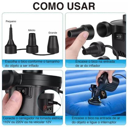 Imagem de Inflador Elétrico Universal para Colchões, Botes e Boias
