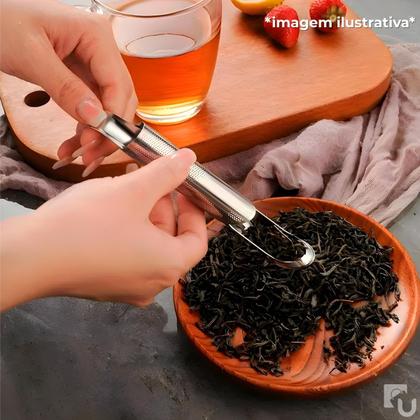 Imagem de Infusor Coador Peneira De Chás Ervas Tubular Em Aço Inoxidável Uny Home