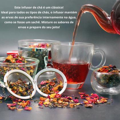Imagem de Infusor Inox Para Chá Mini Peneira Coador Com Corrente 4,5cm Unitermi