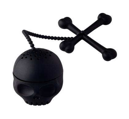 Imagem de Infusor Reutilizável Chá Preto Silicone Caveira Skull Bones