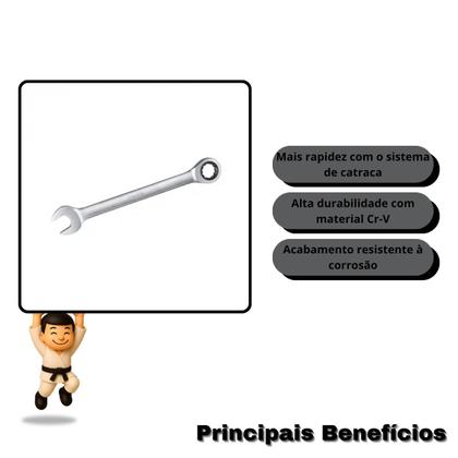 Imagem de Ingco chave combinada com catraca 17mm em aco cr-v