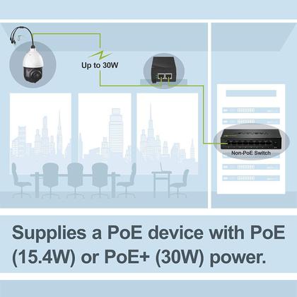 Imagem de Injetor Power Over Ethernet Plus TRENDnet TPE-115GI