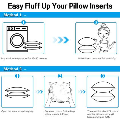 Imagem de Insertos de almofada impermeáveis LEMONWORLD 55x55cm, conjunto de 2