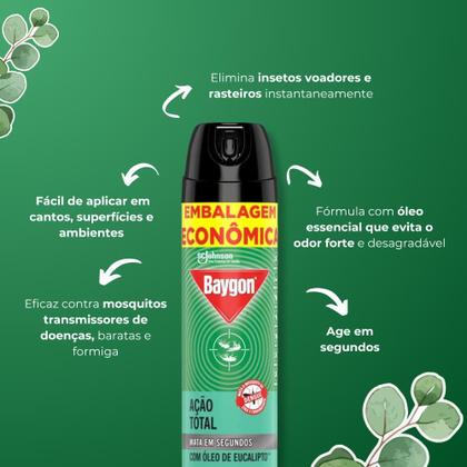 Imagem de Inseticida Aerossol Baygon Ação Total Eucalipto 360ml
