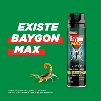Imagem de Inseticida Baygon Aerossol Max Escopião, Baratas, Aranhas e Formigas 350ml