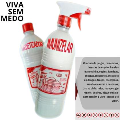 Imagem de Inseticida Dedetizador Imunizelar 1 Litro Com Borrifador