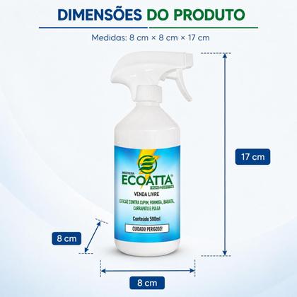 Imagem de Inseticida Ecoatta 500ml combate cupim formiga barata carrapato pulga Produto sem cheiro Aprovado pela ANVISA