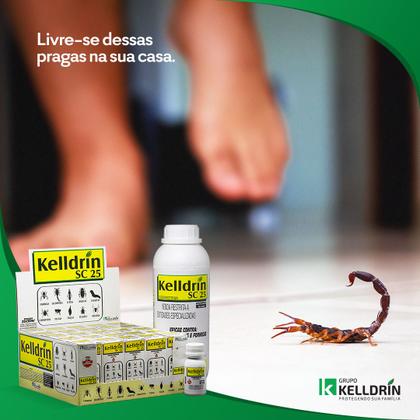 Imagem de Inseticida Kelldrin Sc 25 30ml Combate Mata Escorpião Barata Aranhas Traças Pulgas Carrapato Cupim Formiga Pulgões