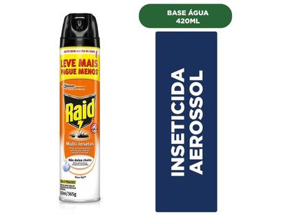 Imagem de Inseticida Multi Insetos Raid Aerossol Base Água Sem Perfume 420ml Leve Mais Por Menos