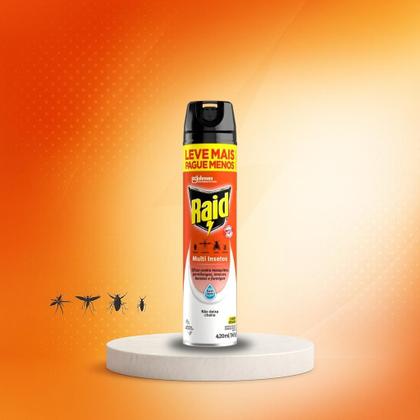 Imagem de Inseticida Raid Multi insetos aerosol 420ml Contra moscas, pernilongos, baratas e formigas