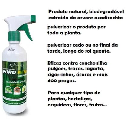 Imagem de Inseticida Repelente Natural Óleo de Neem Spray Controla Pulgões, Cochonilhas, Ácaros