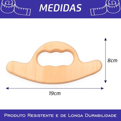 Imagem de Instrumento Massageador Madeira Tartaruga Massagem Liberação Miofascial
