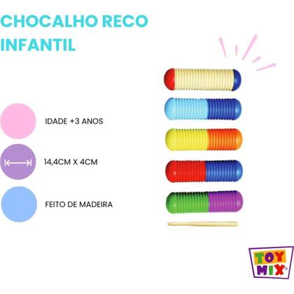 Imagem de Instrumento Musical Chocalho Reco Infantil 14 CM - Sortido