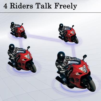 Imagem de Intercomunicador Bluetooth para Capacete de Moto GaiRen V4 Plus - Kit com 4 Unidades