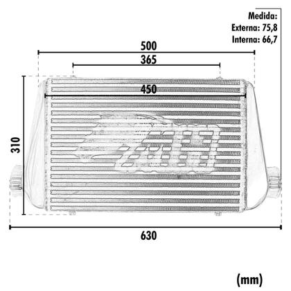 Imagem de Intercooler Racing 3" Médio - CORE 4" Maior Fluxo