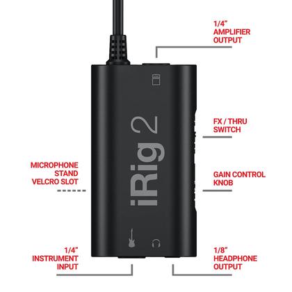 Imagem de Interface de áudio para guitarra portátil IK Multimedia iRig 2