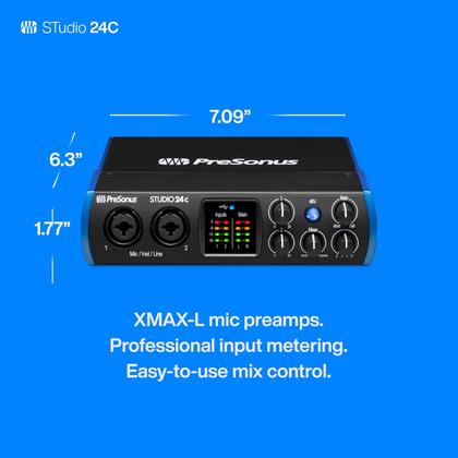 Imagem de Interface de áudio PreSonus Studio 24c 2x2, 192kHz com software