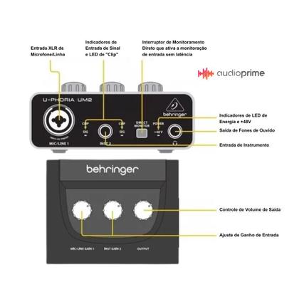 Imagem de Interface de Audio U-Phoria UM-2 Behringer