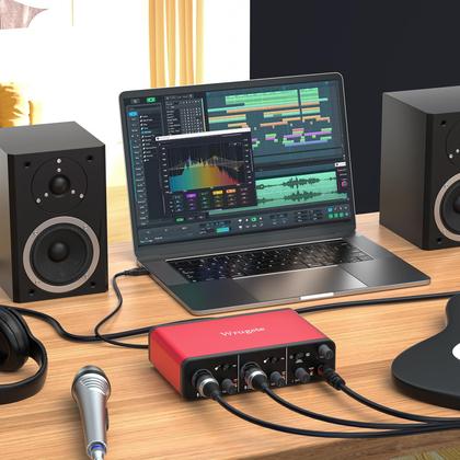Imagem de Interface de áudio USB Wrugste +48V Phantom Power 24 bits/192 kHz