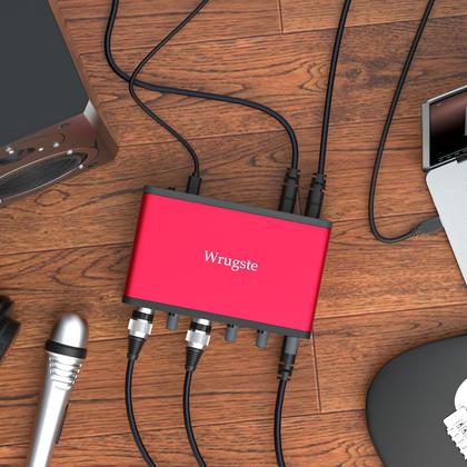 Imagem de Interface de áudio USB Wrugste +48V Phantom Power 24 bits/192 kHz