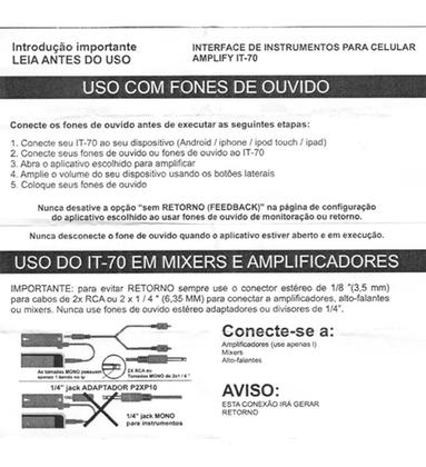 Imagem de Interface Instrumentos Celular Soundvoice Lite Amplify It70
