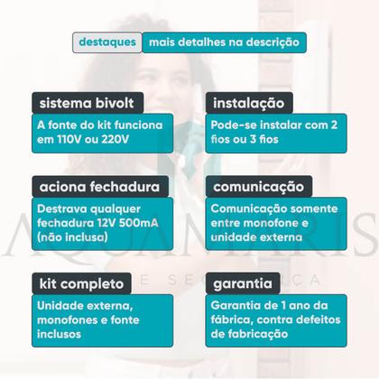 Imagem de Interfone 2 Pontos HDL Para Condomínio Casas Apartamentos Predial