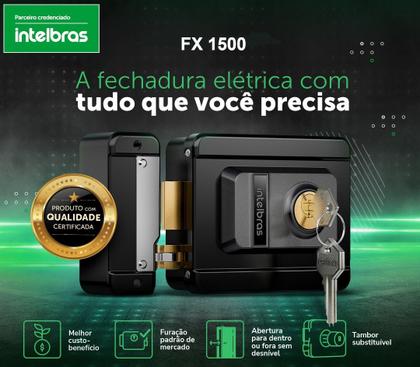 Imagem de Interfone Campainha Porteiro Residêncial Ipr8010 Com Extensão Audio e Fechadura Fx 1500