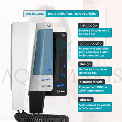 Imagem de Interfone Com Wifi HDL Connect Aplicativo Siga-Me Controle Por App