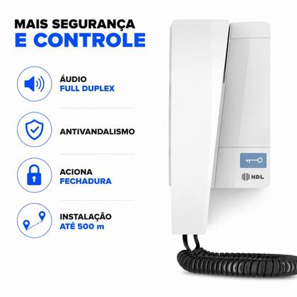Imagem de Interfone Monofone Residencial Interno F8 Advance Audio Hdl Branco