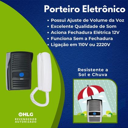 Imagem de INTERFONE PORTEIRO ELETRÔNICO RESIDENCIAL HLG Toca Campainha, atende e Fala, abre fechadura elétrica