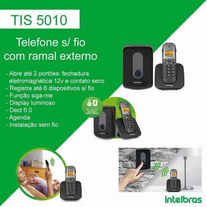 Imagem de Interfone Sem Fio Porteiro Campainha Eletrônica Intelbras Tis5010 Função Sigame