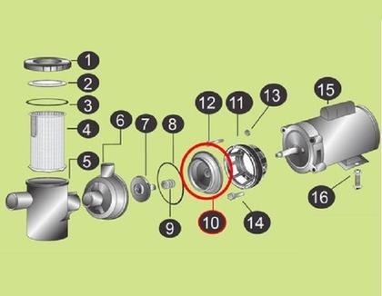 Imagem de Intermediaria Bracket + Borracha Motobomba Piscina Hidrasul