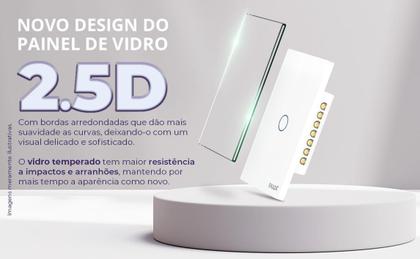 Imagem de Interruptor 1 Botão Wifi Inteligente Touch Alexa branco Ekaza