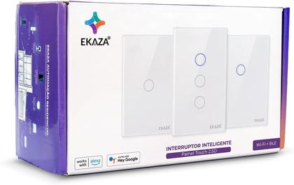Imagem de Interruptor 1 Botão Wifi Inteligente Touch Alexa branco Ekaza